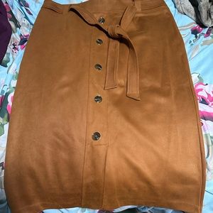 Brown pencil skirt